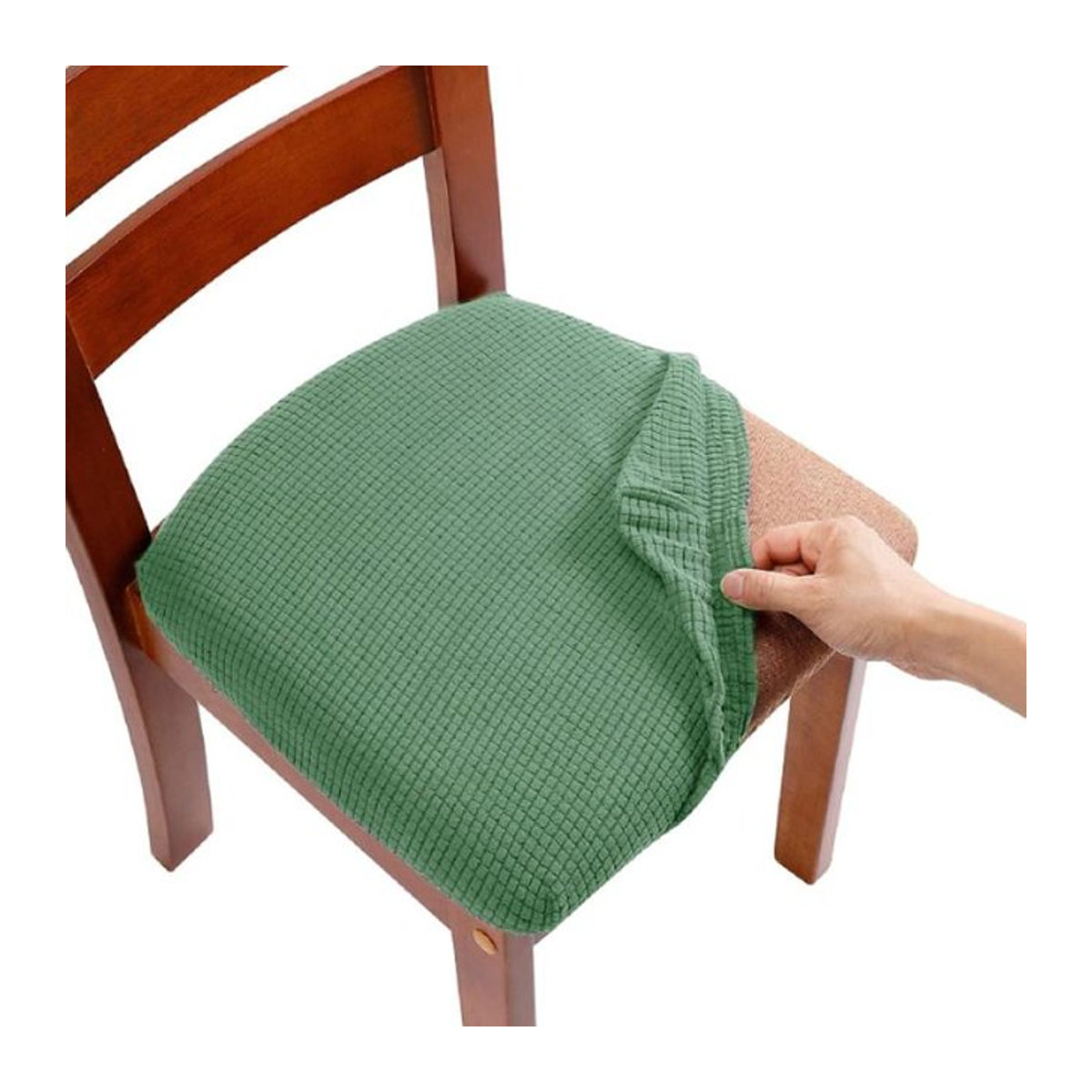 Bestbags Stretch-Sitzbezüge für Esszimmerstühle aus Jacquard in Grau, elastisch, abnehmbar und waschbar - Bild 1