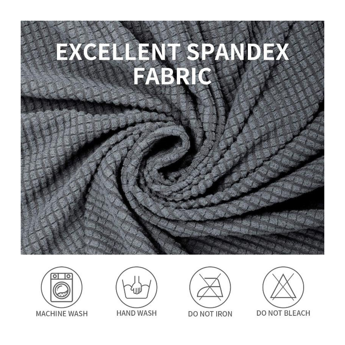 Bestbags Stretch-Sitzbezüge für Esszimmerstühle aus Jacquard in Grau, elastisch, abnehmbar und waschbar - Bild 3