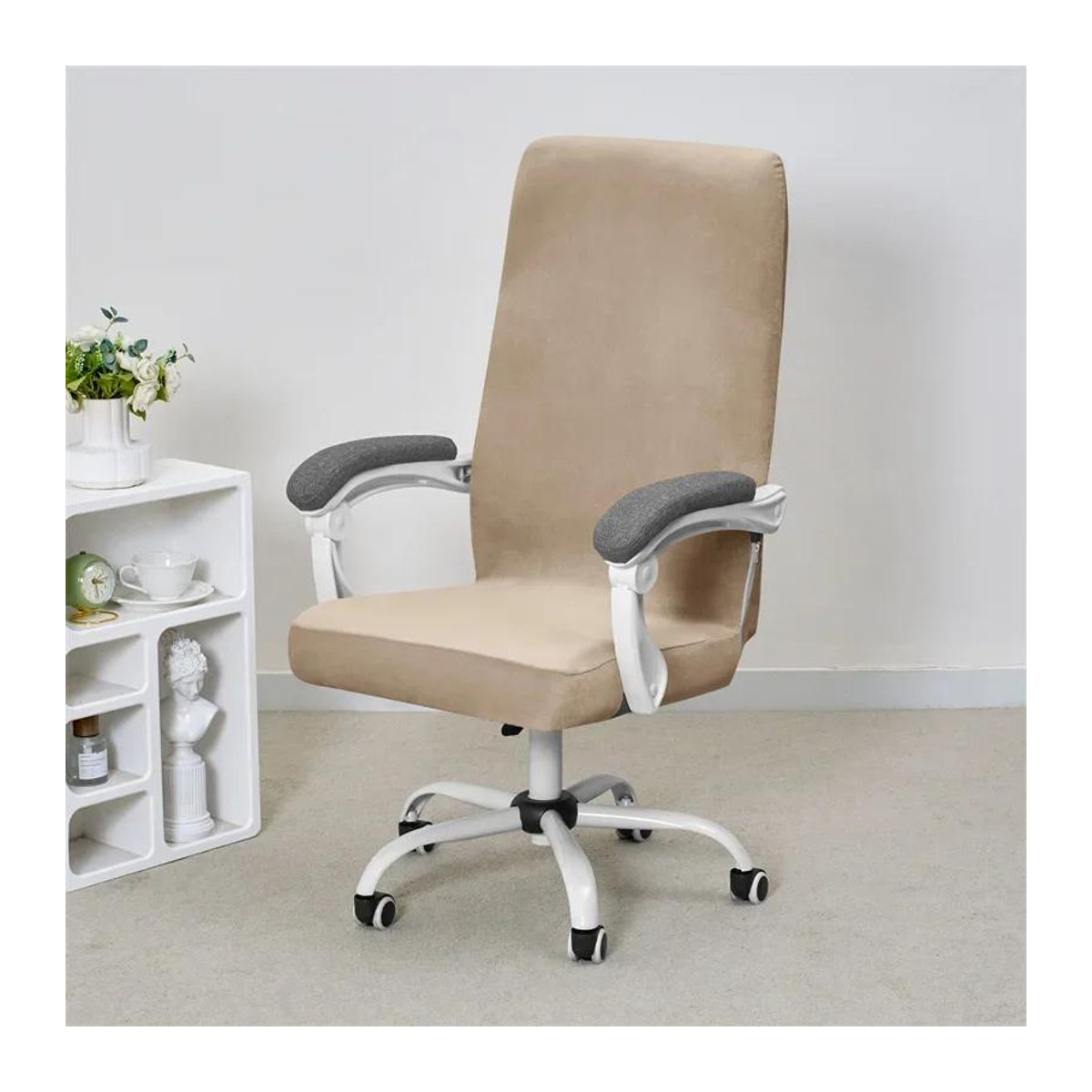 Bestbags Stuhlbezug aus weichem Samt in Teal, schmutzabweisender Stretch-Sitzüberzug für Home Office und Spielzimmer - Bild 1