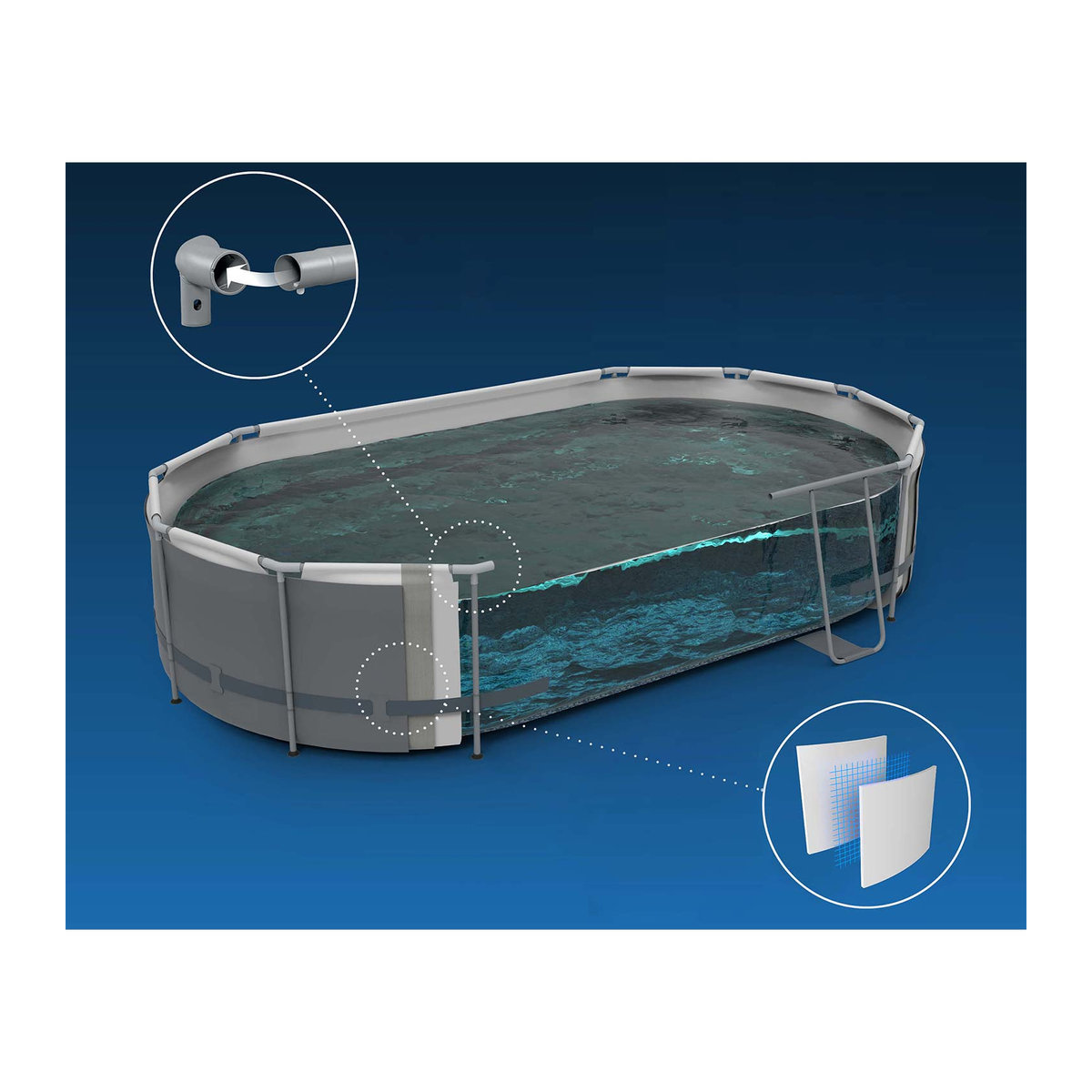 Bestway Rahmen Gartenpool 12-in-1 Modell 56710, B/T/H: 549 x 274 x 122 cm - Bild 2