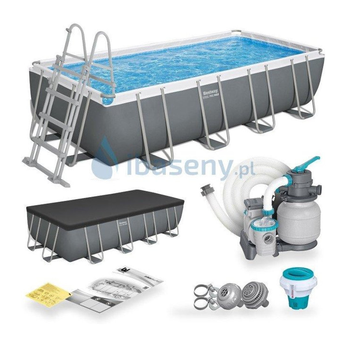 Bestway Stahlrahmenpool 9-in-1 Set 56466 H x B x T: 122 x 549 x 274 cm - Bild 1