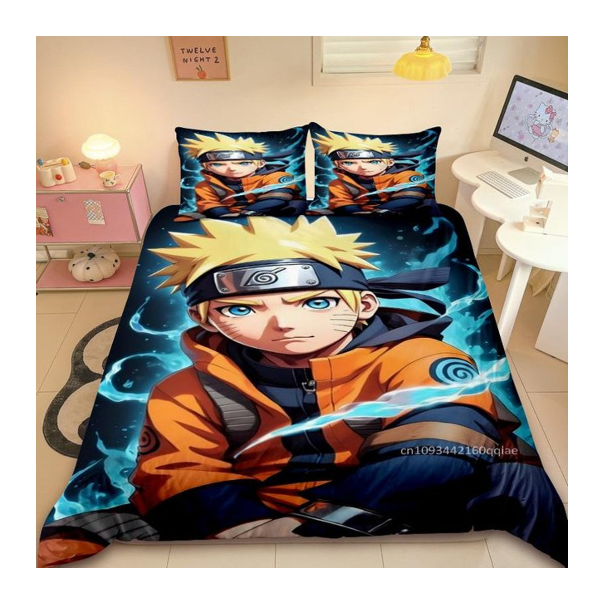 Bettbezug Naruto Uzumaki Anime Design mit Reißverschluss von JMG Household Supplies, Breite: 140 cm, Länge: 210 cm - Bild 1