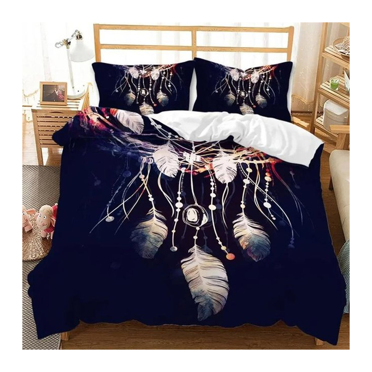 Bettwäsche Binchi Fitness Traumfänger Mandala Design in Weiß, B/B: 245 x 210 cm - Bild 1