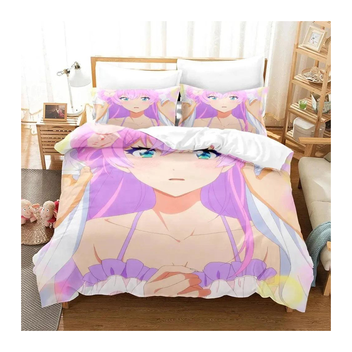 Bettwäsche-Set Anime Mehr als ein Ehepaar, aber keine Liebhaber mit Bettbezug und Kissenbezug, Breite: 133 cm, Höhe: 70 cm - Bild 1