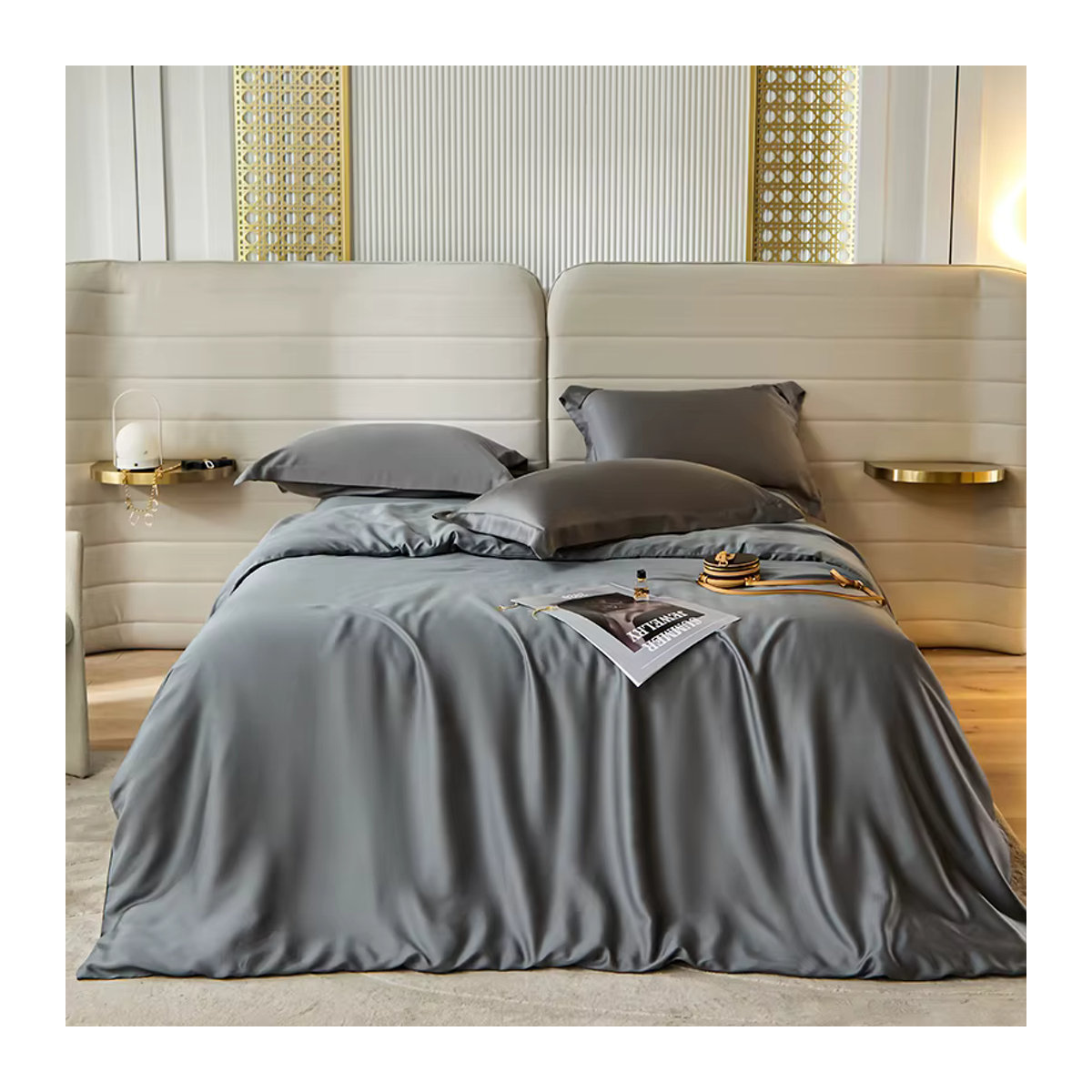 Bettwäsche Set aus Lyocell von Fat Fairy HOME TEXTILE in Grau - Bild 2