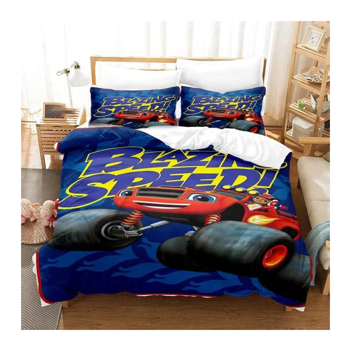 Bettwäsche-Set Blaze N Monster Machines von Lodestar in Multicolor mit Reißverschluss, 2-teilig, 70 x 133 cm - Bild 1