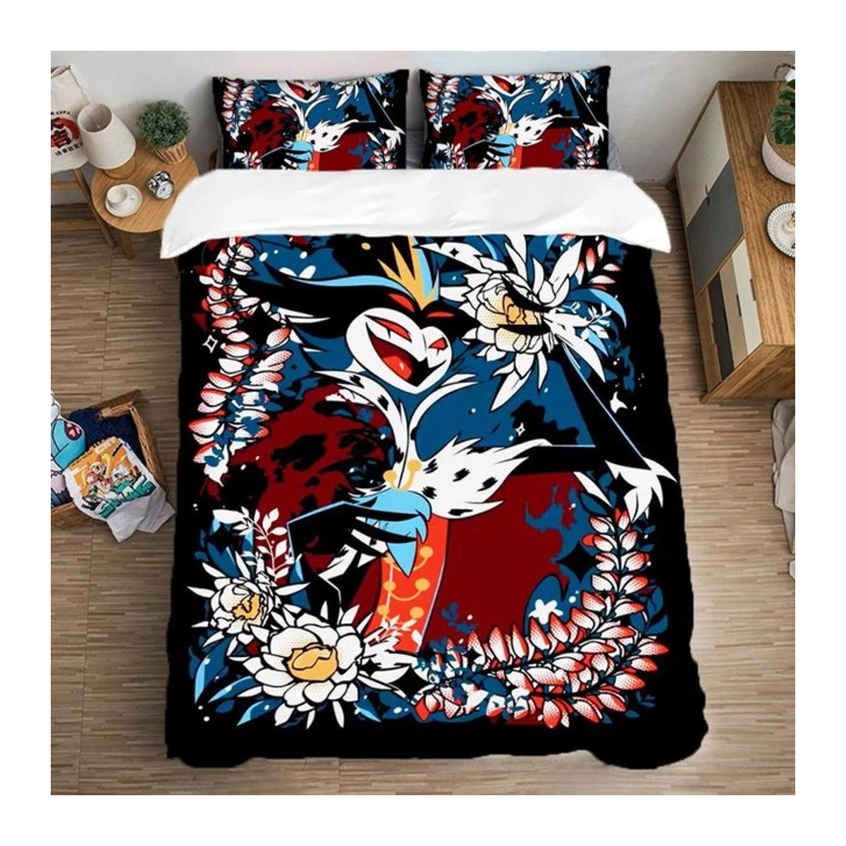 Bettwäsche-Set Blitzo-Stolas Höllen-Boss Cartoon Bettbezug mit Kissenbezügen, Multicolor, B/H: 140 x 210 cm - Bild 1