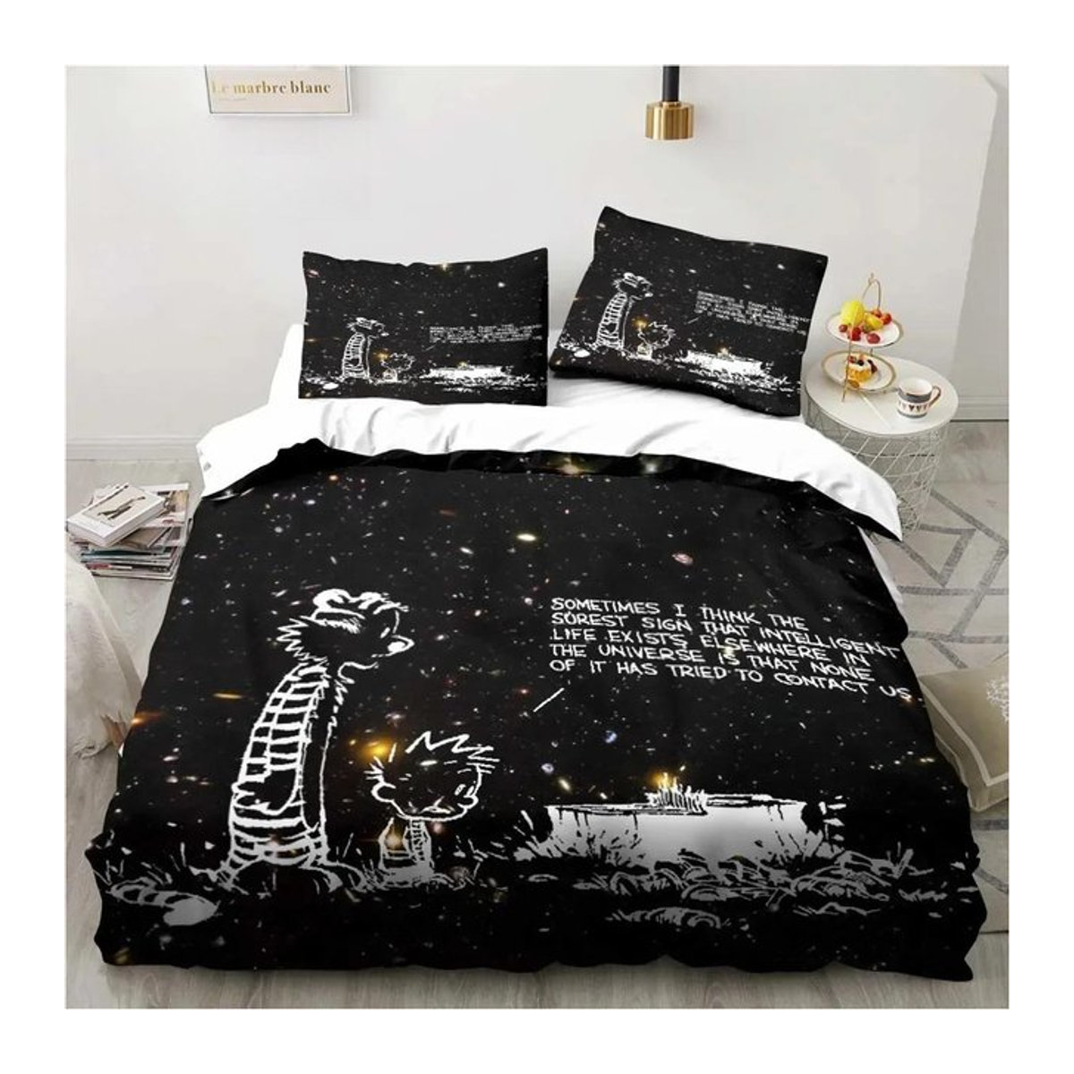 Bettwäsche-Set Calvin und Hobbes mit 3D-Druck, weich und bequem, B/H: 135 x 200 cm - Bild 1