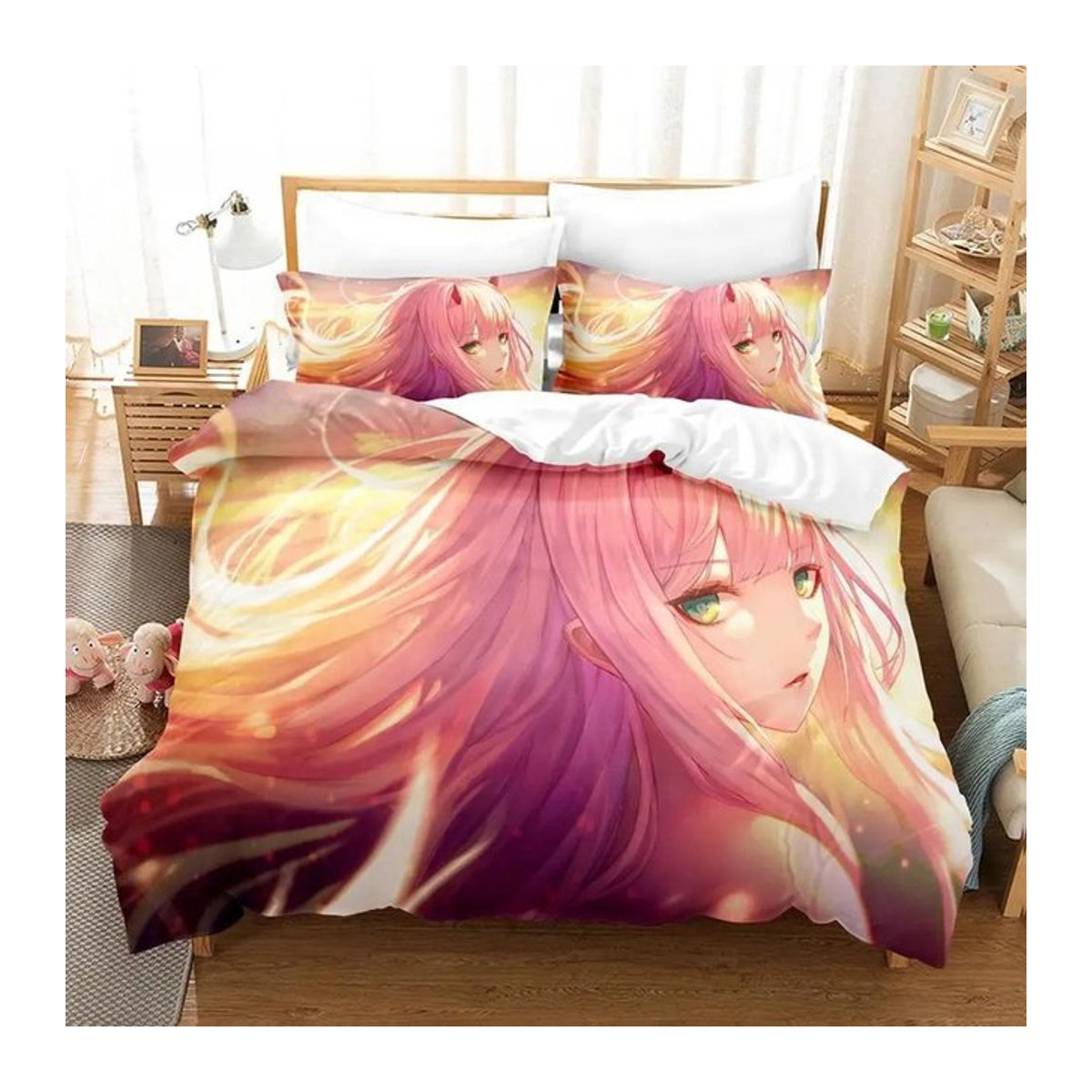 Bettwäsche-Set Darling in the Franxx Null Zwei 002 mit Reißverschluss, B/H: 135 x 200 cm - Bild 1