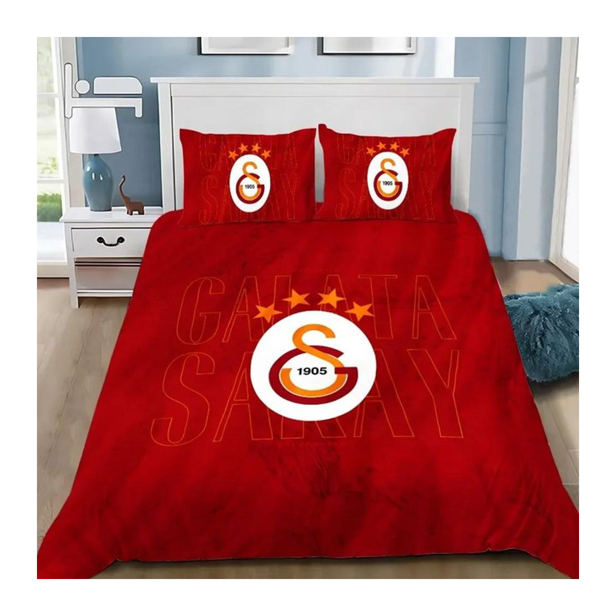 Bettwäsche-Set Galatasaray mit Logo Fußballverein von JMG Household Supplies, rot, B/H: 140 x 200 cm - Bild 1