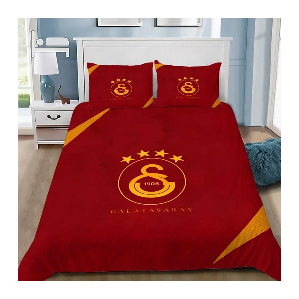 Bettwäsche-Set Galatasaray mit Logo Fußballverein von JMG Household Supplies, rot, B/H: 140 x 210 cm - Bild 1