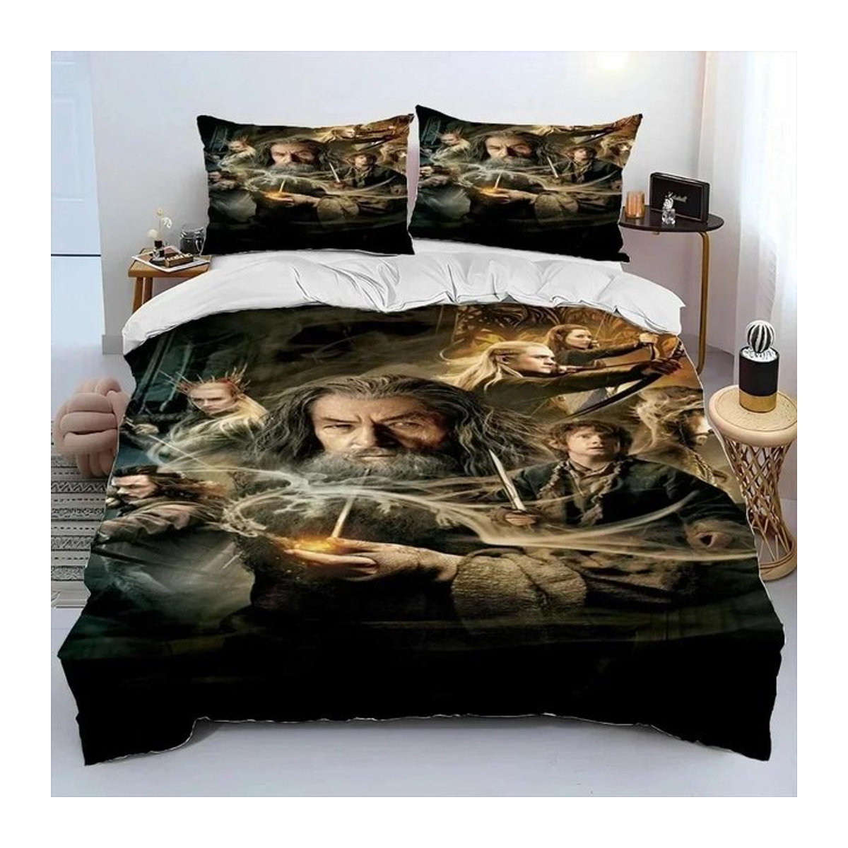 Bettwäsche-Set Herr der Ringe und Hobbit mit Bettdecke und Kissenbezügen für das Kinderzimmer, 3-teilig, B/H: 245 x 210 cm - Bild 1
