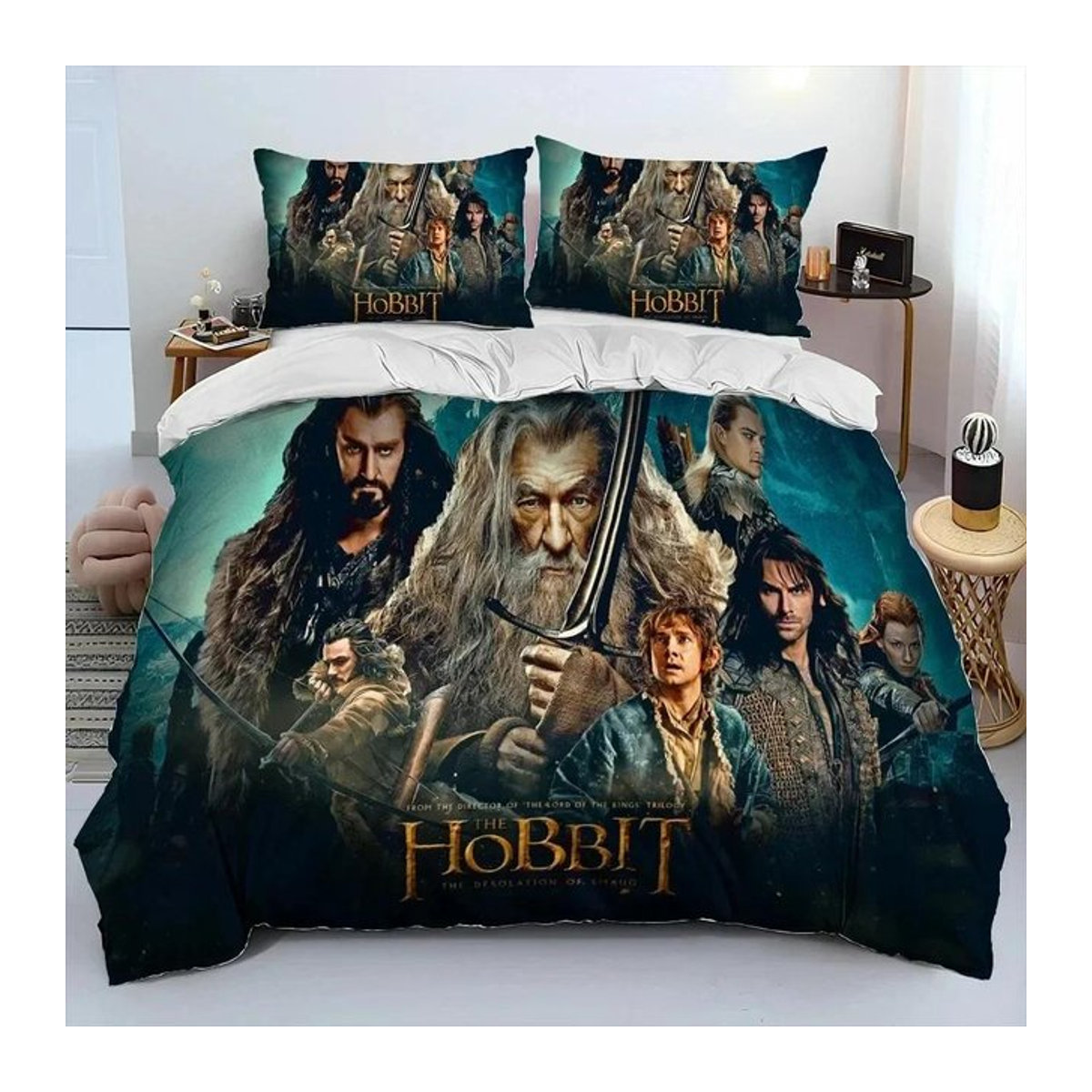 Bettwäsche-Set Herr der Ringe und Hobbit mit Bettdecke und Kissenbezügen für das Kinderzimmer, Queen Size, 210 x 210 cm - Bild 1