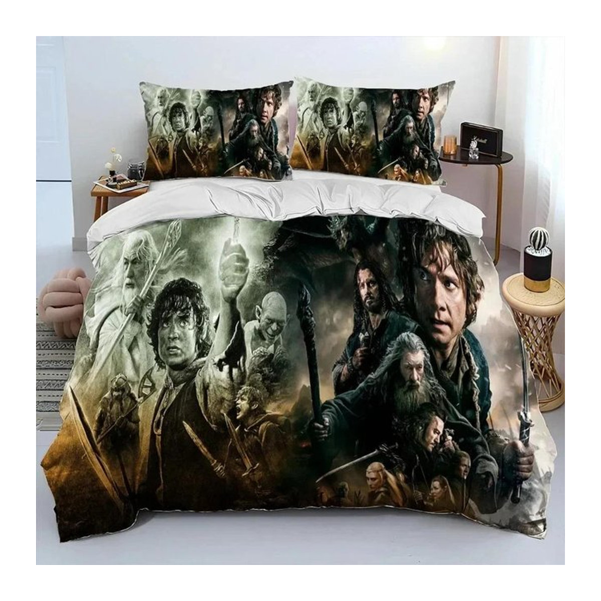 Bettwäsche-Set Herr der Ringe und Hobbit mit Bettdecke und Kissenbezügen für das Kinderzimmer, Queen Size, 210 x 210 cm - Bild 1