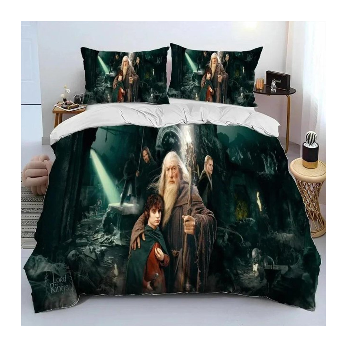 Bettwäsche-Set Herr der Ringe und Hobbit mit Bettdecke und Kissenbezügen, Multicolor, Queen Size, B/H: 210 x 210 cm - Bild 1
