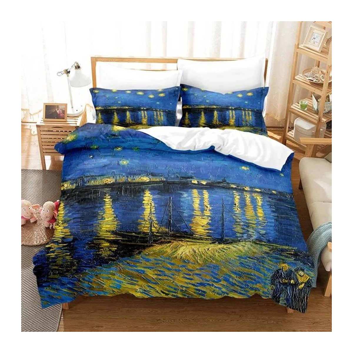 Bettwäsche-Set Jessica Chen mit Eiffelturm-Landschaftsmotiv, Multicolor, mit Reißverschluss, Bettbezug 240 x 220 cm und Kissenbezüge 135 x 200 cm, 3-teilig - Bild 1
