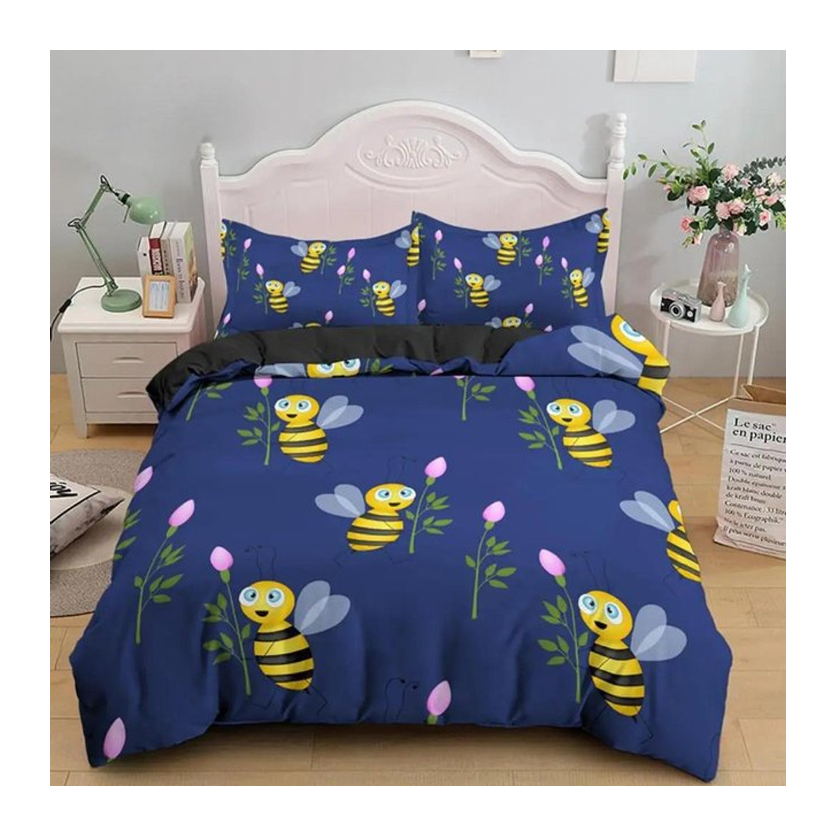Bettwäsche-Set JMG Household Supplies mit Bienenwabenmuster und geometrischem Wildtier-Design, B/H: 90 x 200 cm - Bild 1