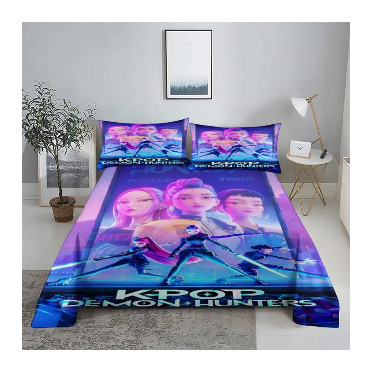 Bettwäsche-Set K-Pop D-Dämonenjäger mit 3D-Digitaldruck, multicolor, B/T: 160 x 230 cm, inklusive Kissenbezügen mit Reißverschluss - Bild 1