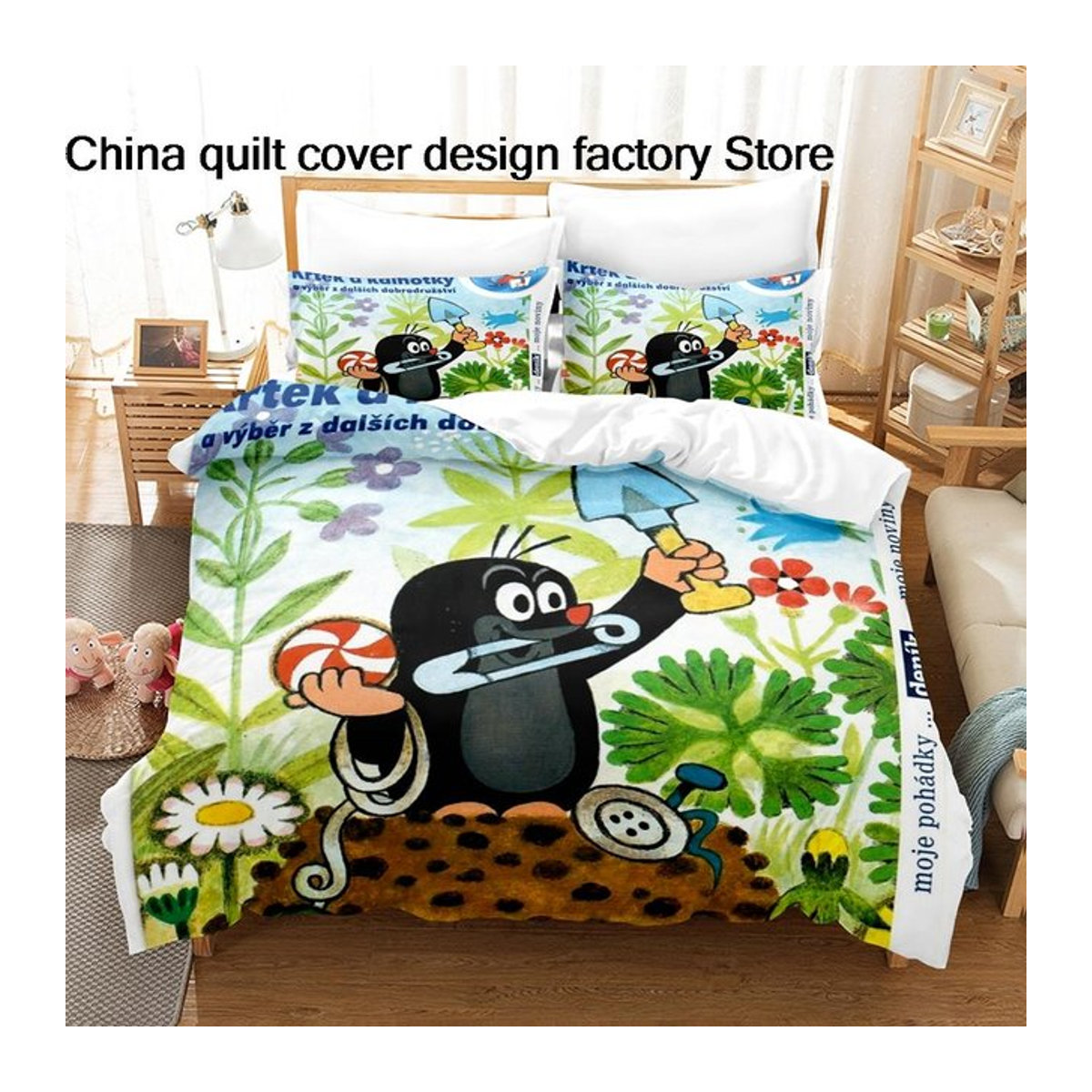 Bettwäsche Set Krtko Der Maulwurf mit 3D-Druck und Reißverschluss, Einzelbett, B/T/H: 135 x 200 cm - Bild 1