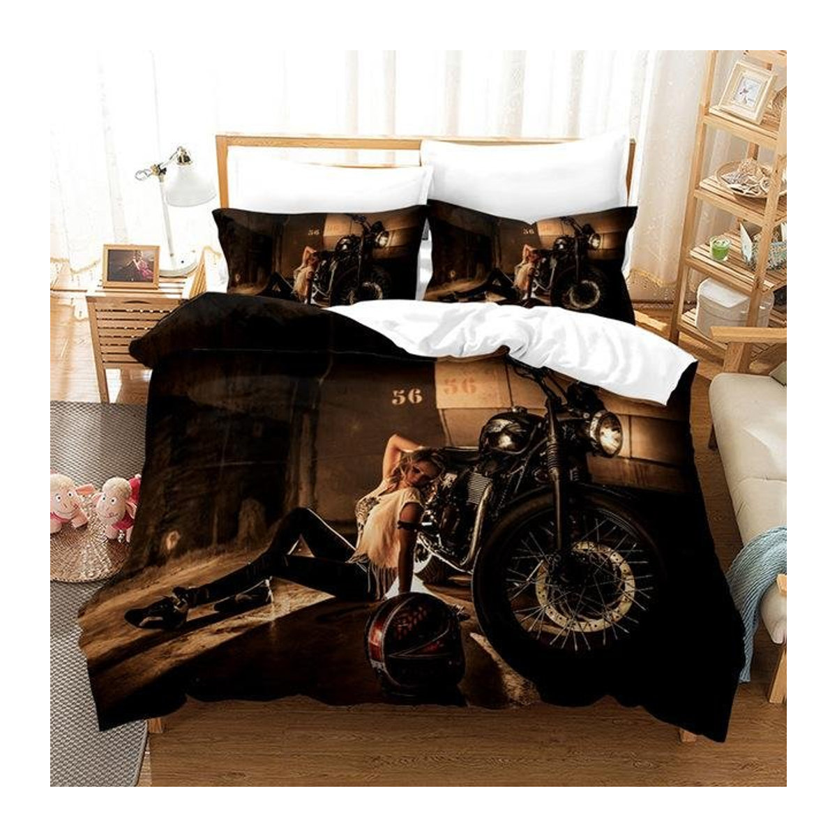 Bettwäsche Set Lodestar mit Bikini-Motiv in Schwarz, Bettbezug und Kissenbezug, B/H: 180 x 210 cm - Bild 1