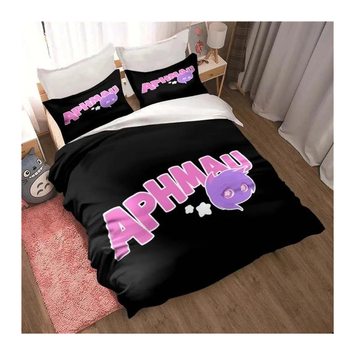Bettwäsche Set mit 3D-Druck im Kawaii Cartoon Aphmau Design von JMG Household Supplies, Bettbezug und Kissenbezug mit Reißverschluss, B/H: 135 x 200 cm - Bild 1