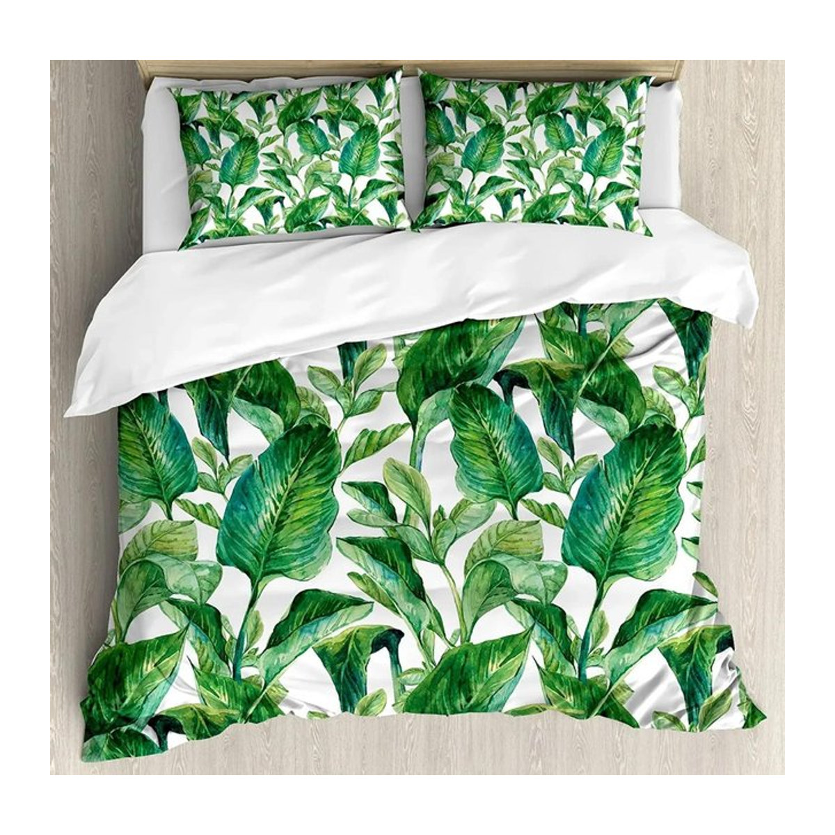 Bettwäsche Set mit hawaiianischem Bananenbaum-Motiv von Creative Homewares, Multicolor, 3-teilig, B: 135 cm, L: 200 cm - Bild 1