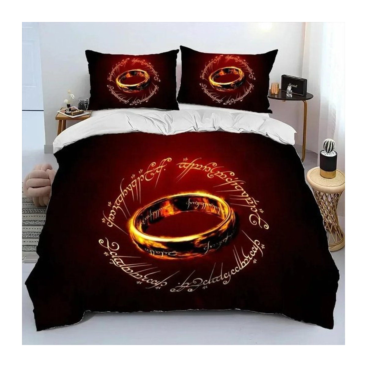 Bettwäsche-Set mit Herr der Ringe und Hobbit 3D-Druck inklusive Bettdecke und Kissenbezügen für dein Kinderzimmer, B/B: 260 x 220 cm - Bild 1