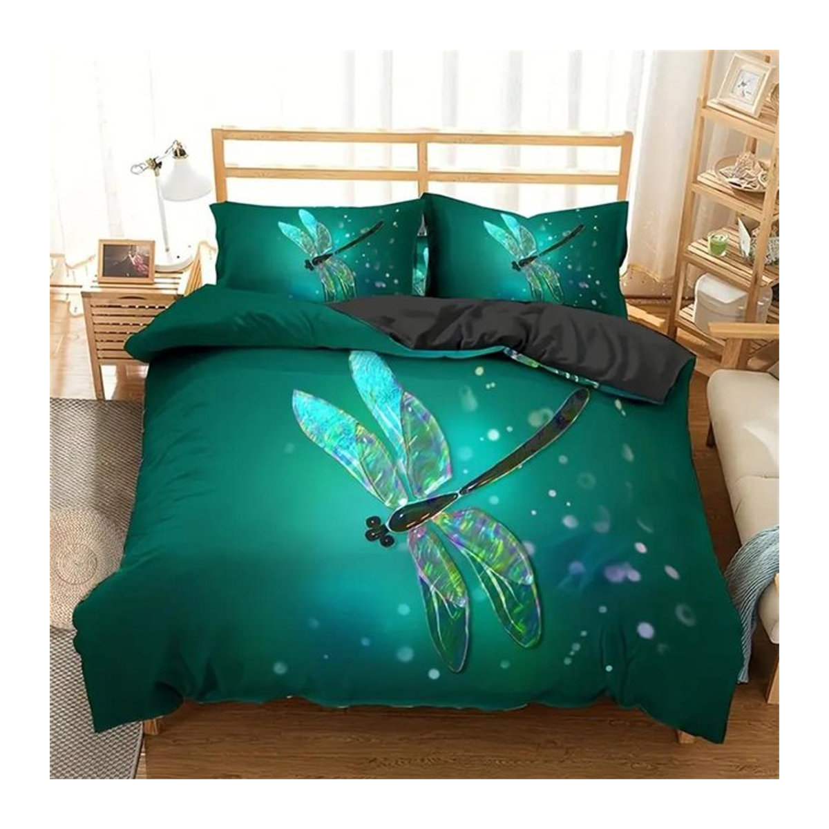 Bettwäsche-Set mit Libellen-Print von Your Warm Home inklusive Reißverschluss, B/B: 135 x 200 cm - Bild 1