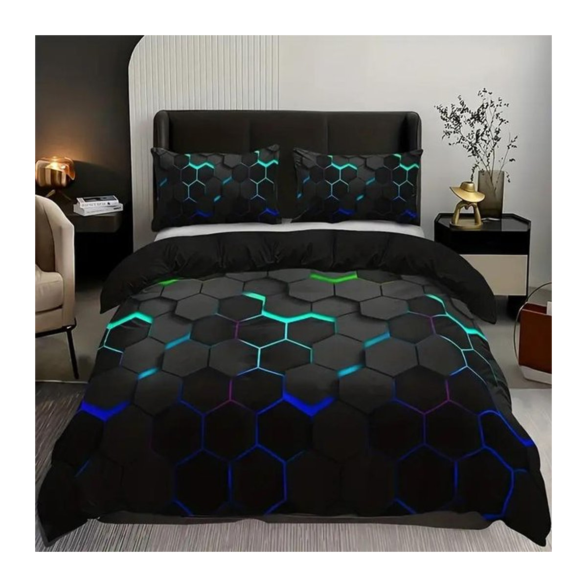 Bettwäsche-Set Monika Chen mit Kissenbezug, Bunte Geometrie, Single B/H: 135 x 200 cm - Bild 1
