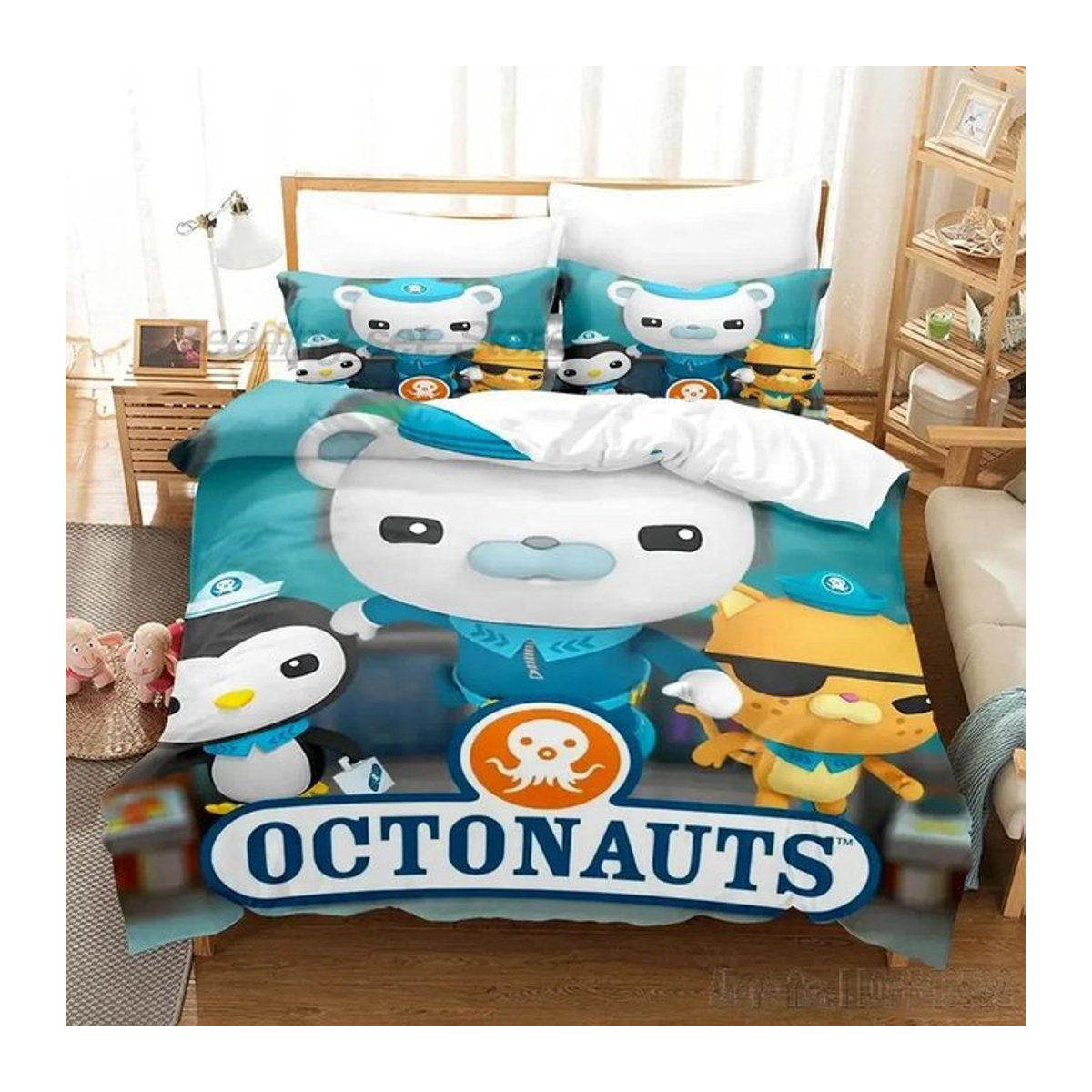 Bettwäsche Set Octonauts Anime Design mit Reißverschluss für Kinder, B/B: 150 x 120 cm - Bild 1