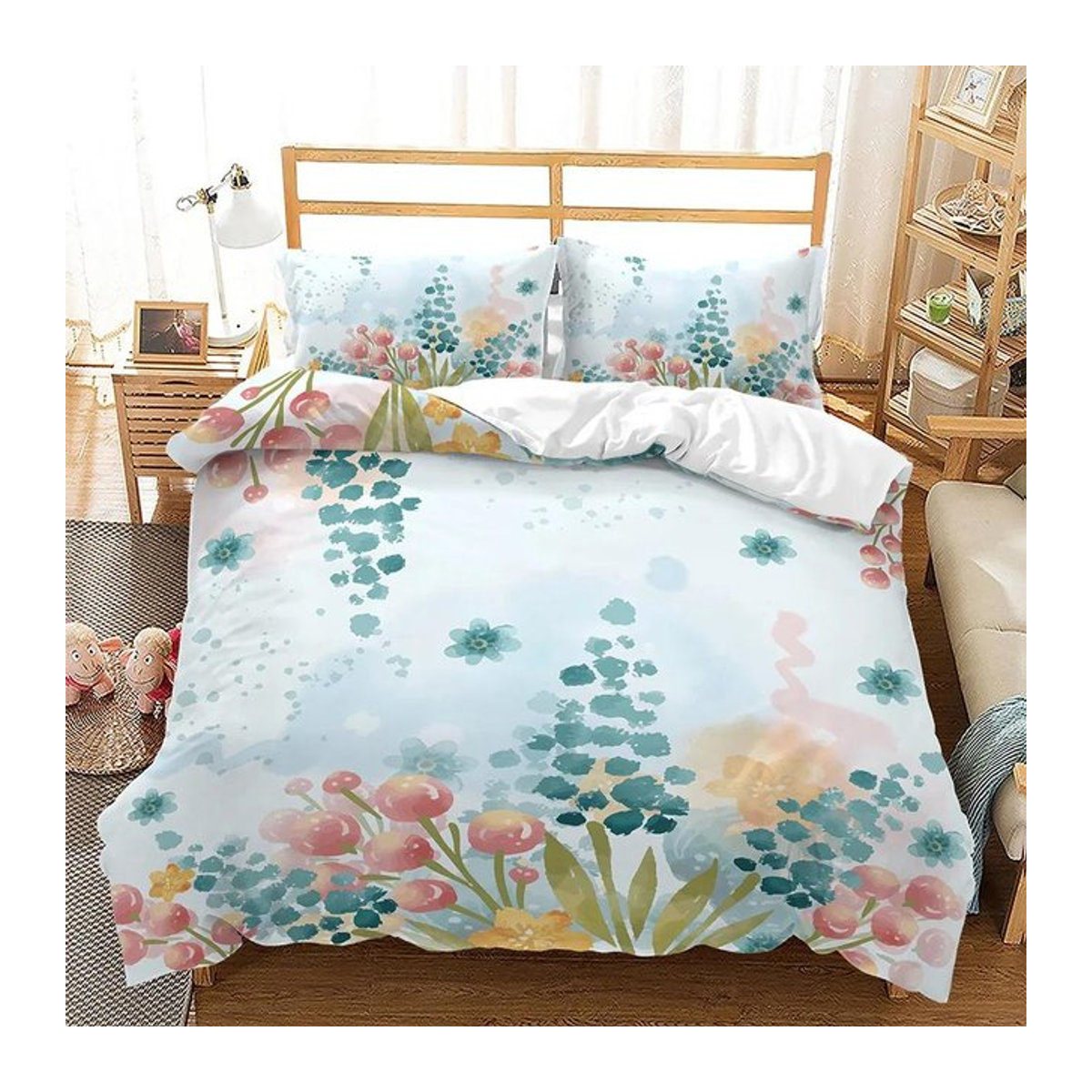Bettwäsche-Set Sakura Kirschblüten Rosa aus Polyester mit Reißverschluss, B/H: 135 x 200 cm - Bild 1