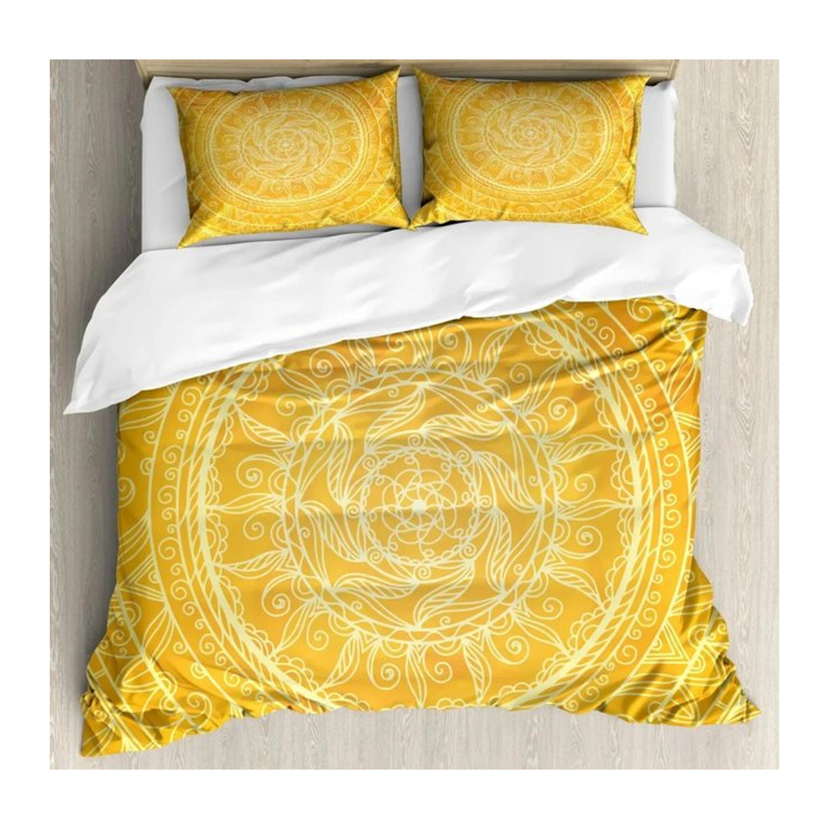 Bettwäsche-Set South Mandala Floral im Bohème-Mandala-Lotus-Design mit Reißverschluss - Bild 1