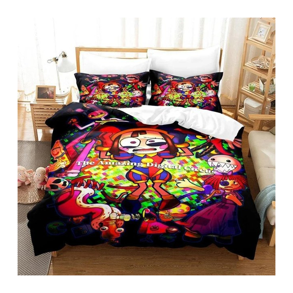 Bettwäscheset Digitaler Zirkus Multicolor mit Reißverschluss, B/B: 135 x 200 cm - Bild 1