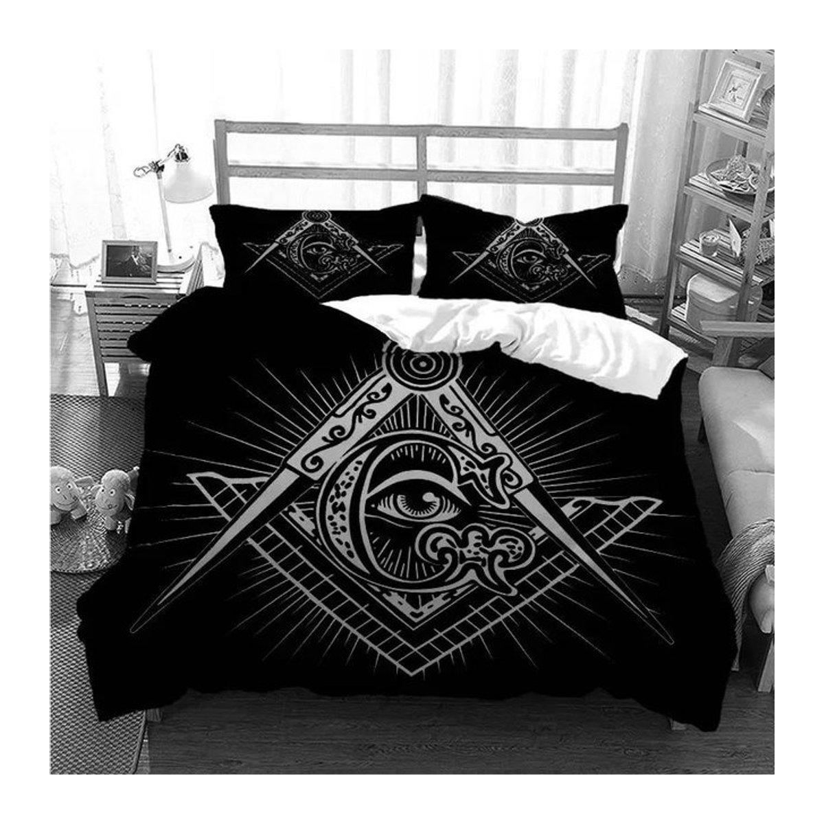 Bettwäscheset Freimaurer Illuminati von JMG Household Supplies mit Reißverschluss, B/H: 135 x 200 cm - Bild 1