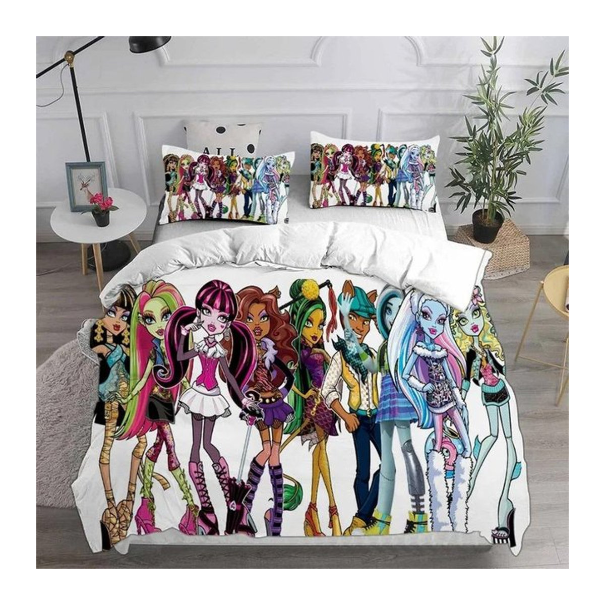 Bettwäscheset JMG Household Supplies mit 3D Monster Cartoon Digitaldruck, mehrfarbig, B/H: 100 x 135 cm - Bild 1