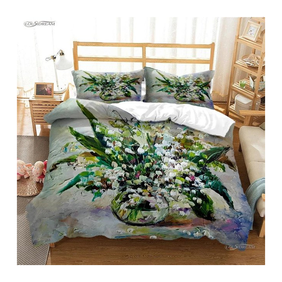 Bettwäscheset Lodestar mit buntem Blumenmuster und Reißverschluss, B/H: 70 x 133 cm - Bild 1
