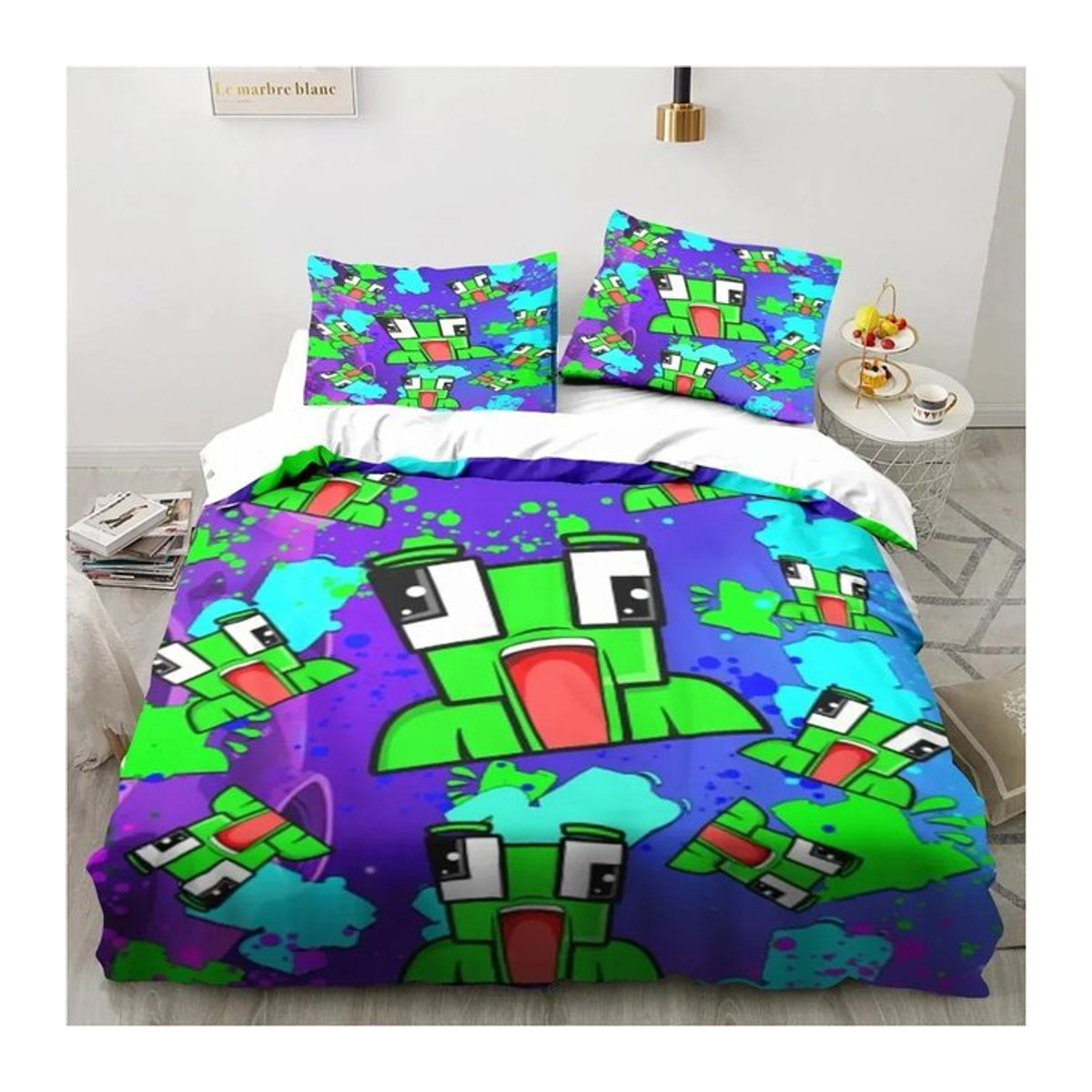 Bettwäscheset Lodestar mit Cartoon-Design, weiche Tagesdecke und Kissenbezug, Multicolor, B/T/H: 180 x 210 cm - Bild 1