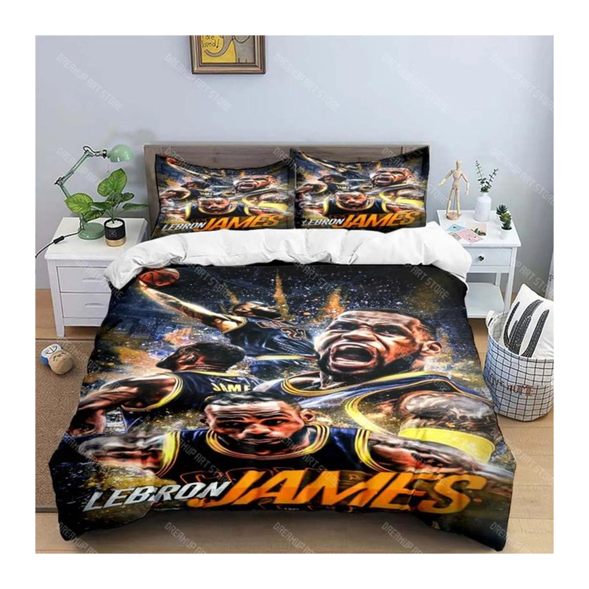 Bettwäscheset mit Basketballstar-Print für Kinder und Jugendliche inklusive Steppdecke, Größe: 180 x 210 cm - Bild 1
