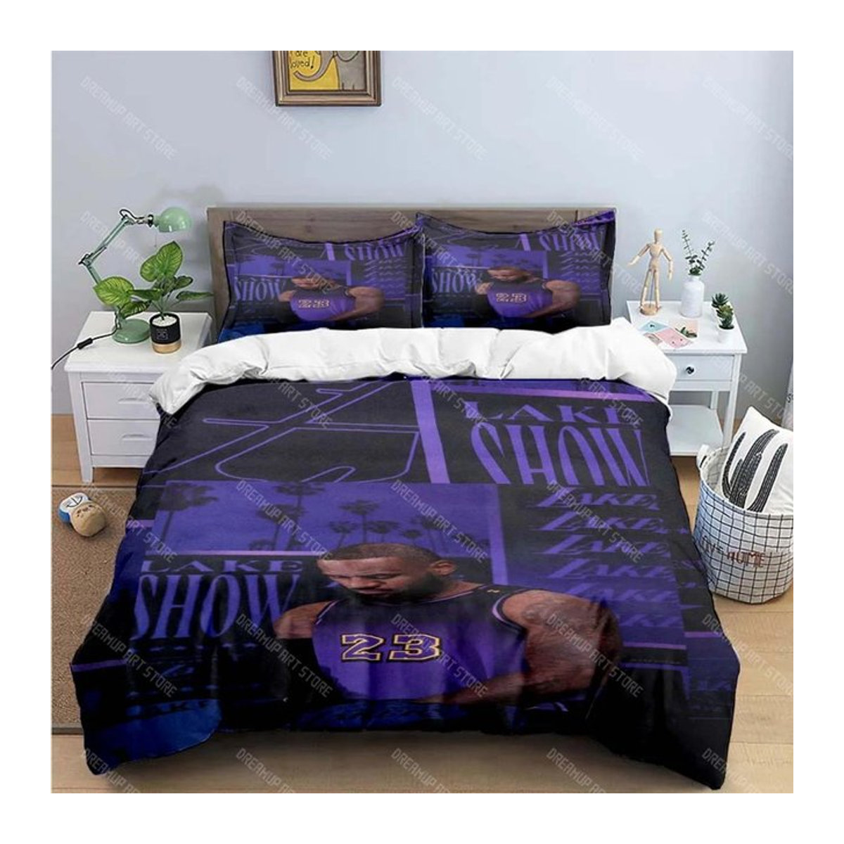 Bettwäscheset mit Basketballstar-Print von Lodestar, Multicolor, B/H: 173 x 218 cm - Bild 1