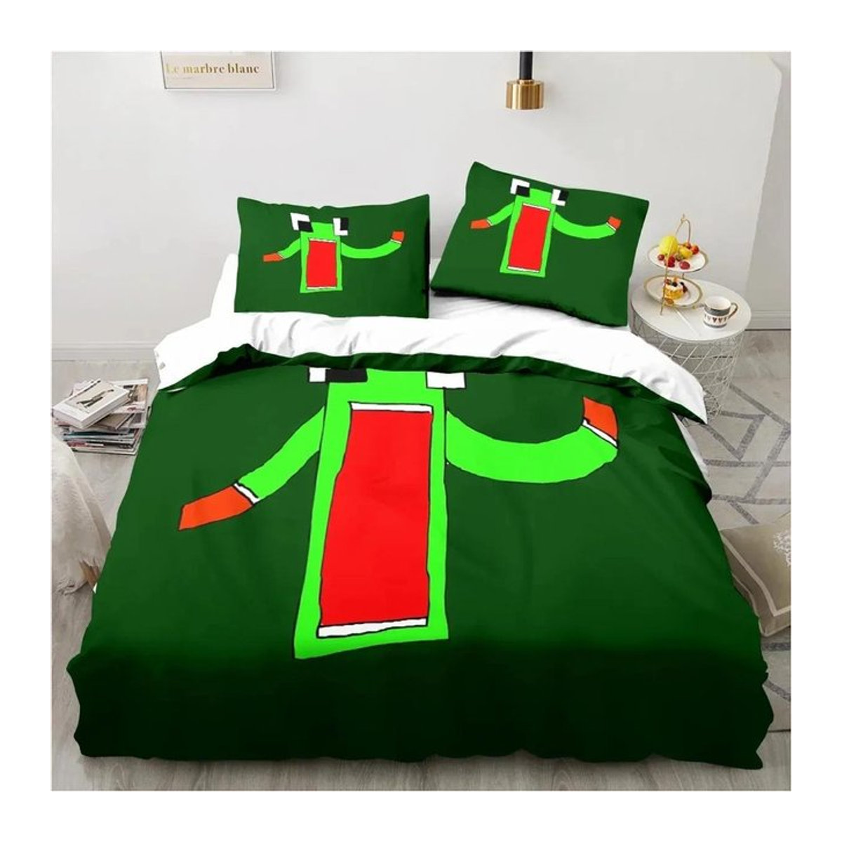Bettwäscheset mit Cartoon-Design für dein Schlafzimmer, weiche Steppdecke und Kissenbezüge, Größe: 180 x 210 cm - Bild 1