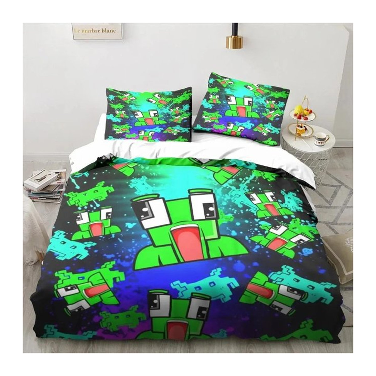 Bettwäscheset mit Cartoon-Design inklusive Bettbezug und Kissenbezügen, weich und bequem, US King, B: 264 cm x H: 228 cm - Bild 1