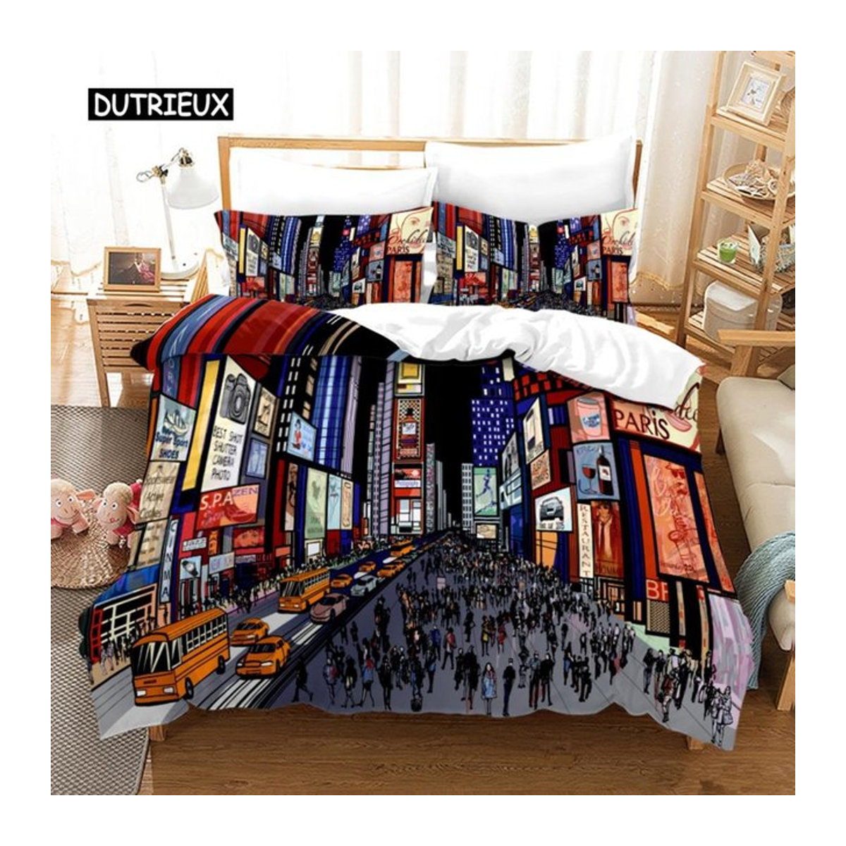 Bettwäscheset New York City Nachtansicht von Binchi Outdoor Product, mehrfarbig, B/H: 140 x 210 cm - Bild 1