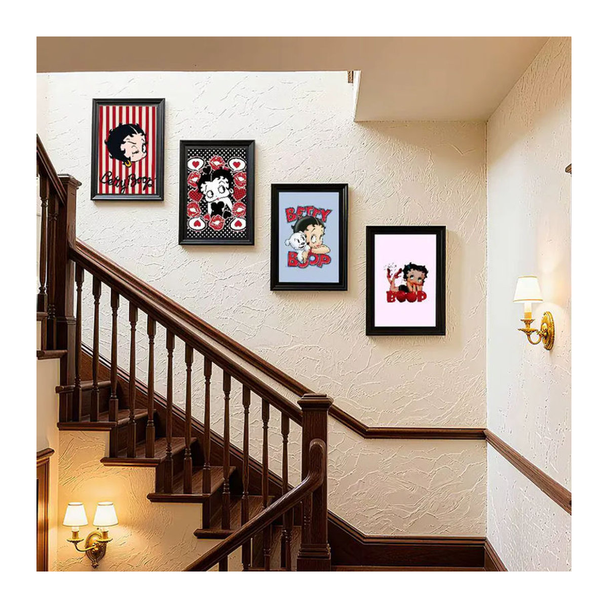 Betty Boop Kunstdruck von Kayou im Vintage-Stil als rotes Porträt-Poster aus Papier für deine Wanddekoration - Bild 4
