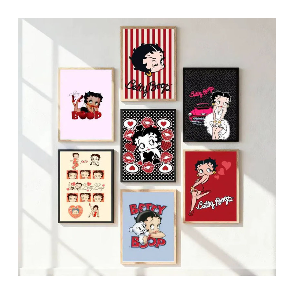 Betty Boop Kunstdruck von Kayou im Vintage-Stil als rotes Porträt-Poster aus Papier für deine Wanddekoration - Bild 5