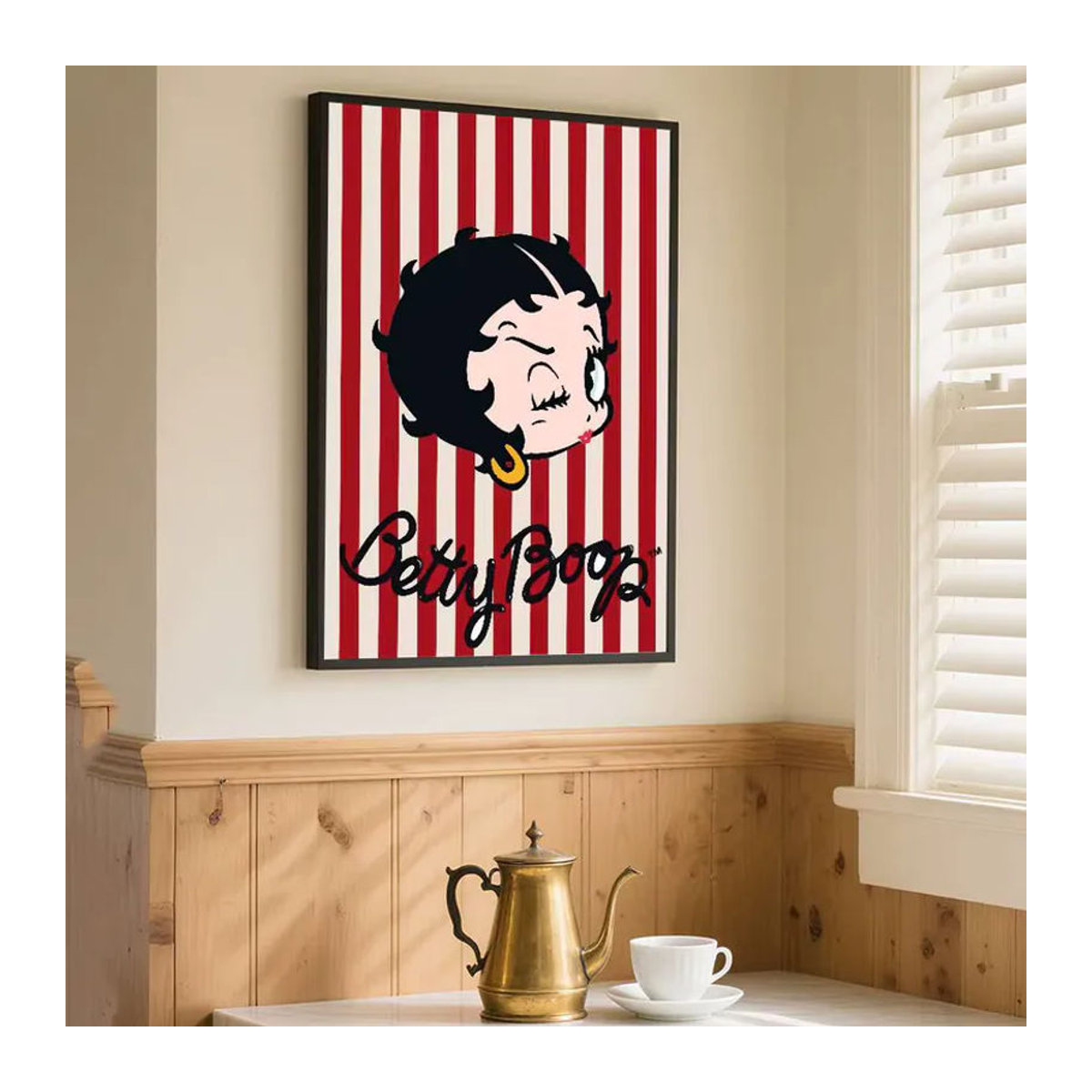 Betty Boop Kunstdruck von Kayou im Vintage-Stil als rotes Porträt-Poster aus Papier für deine Wanddekoration - Bild 6