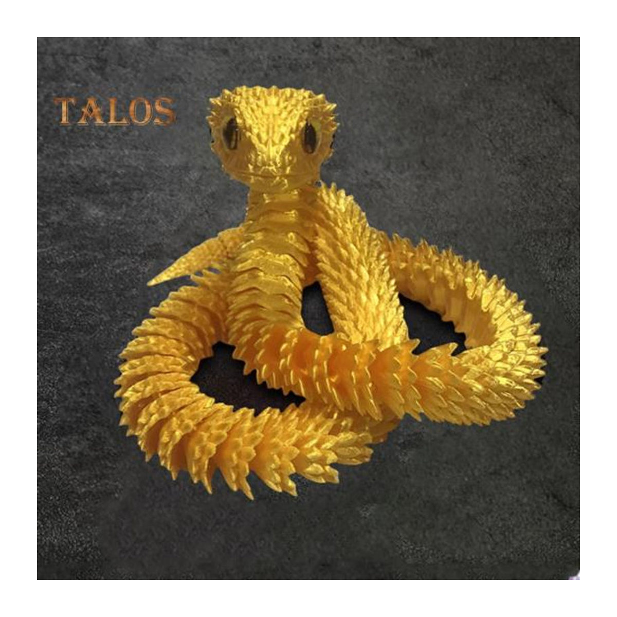 Bewegliche 3D-gedruckte Schlangenfigur aus Kunststoff in Weiß, artikuliertes Tiermodell als Desktop-Dekoration und Ornament, Länge: 45 cm - Bild 2