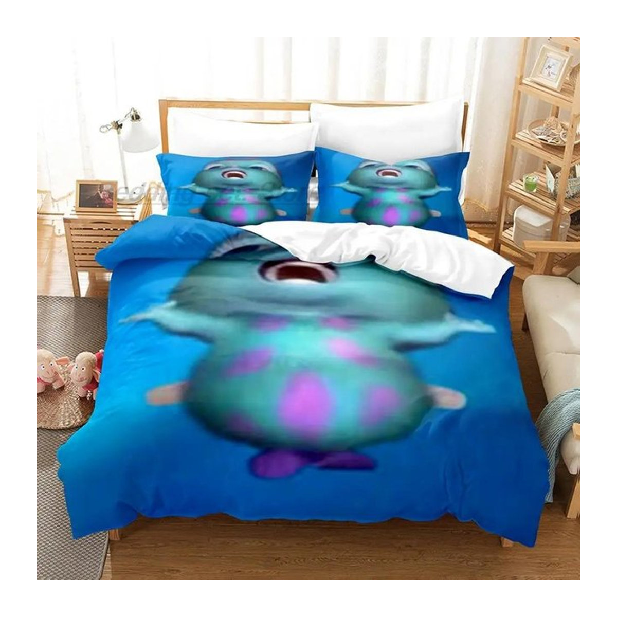 Bibble Meme Bettwäsche Kollektion 3D Anime Bettbezug für Einzelbetten und große Betten, US Full 200 x 230 cm - Bild 1