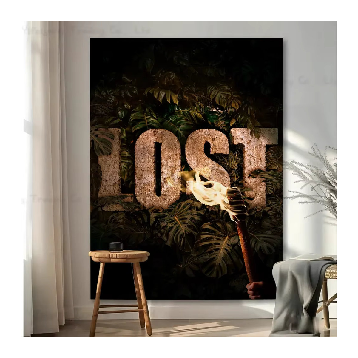 Bilibili Lost Anime Wandteppich im Bohemian-Stil mit floralem Design, mehrfarbig, B/H: 70 x 70 cm - Bild 4