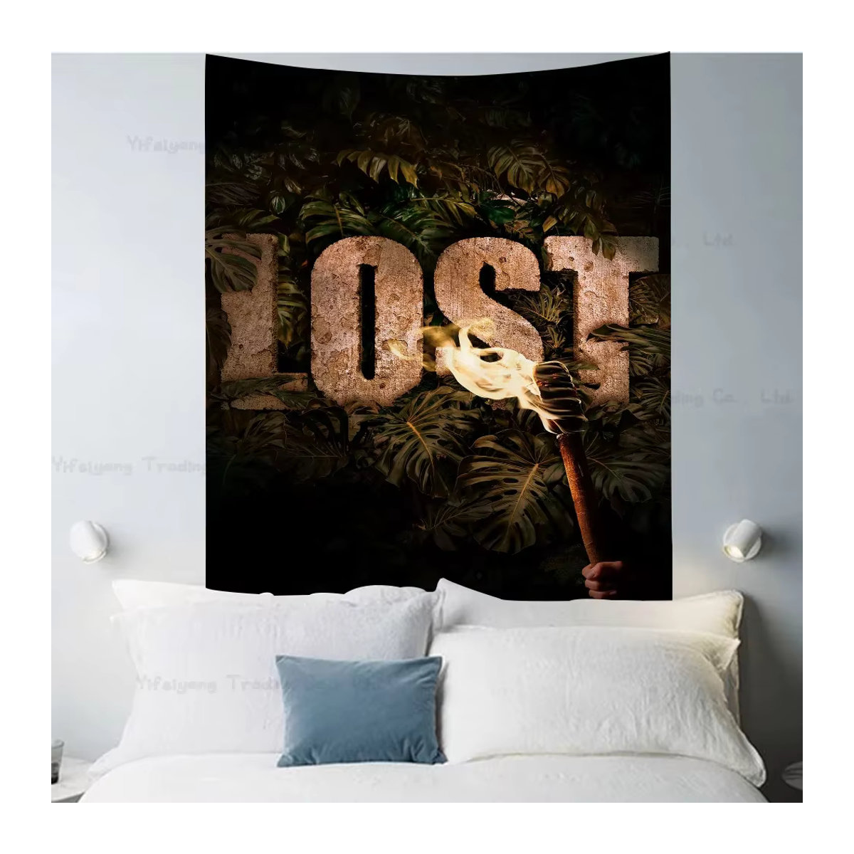 Bilibili Lost Anime Wandteppich im Bohemian-Stil mit floralem Design, mehrfarbig, B/H: 70 x 70 cm - Bild 5