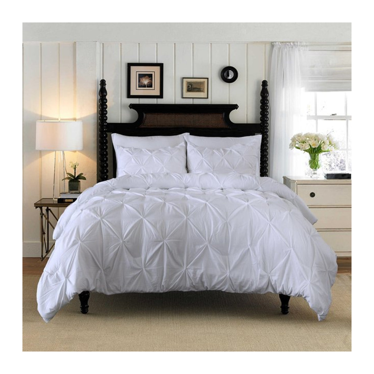 Bin Chi Textiles Baumwoll-Bettwäsche-Set Elegant Comfort in Weiß mit Plissee-Pintuck-Muster, 3-teilig, B/H: 135 x 200 cm - Bild 1